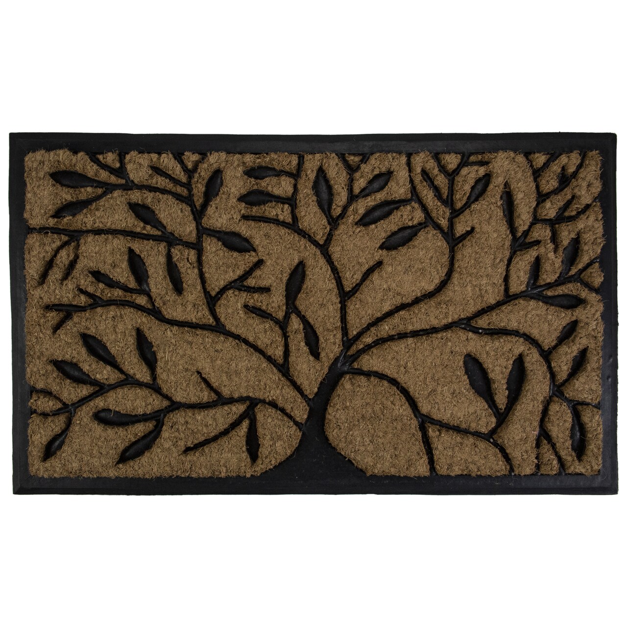 Northlight Tree of Life Rectangular Coir Door Mat 29.5" x 17.75"